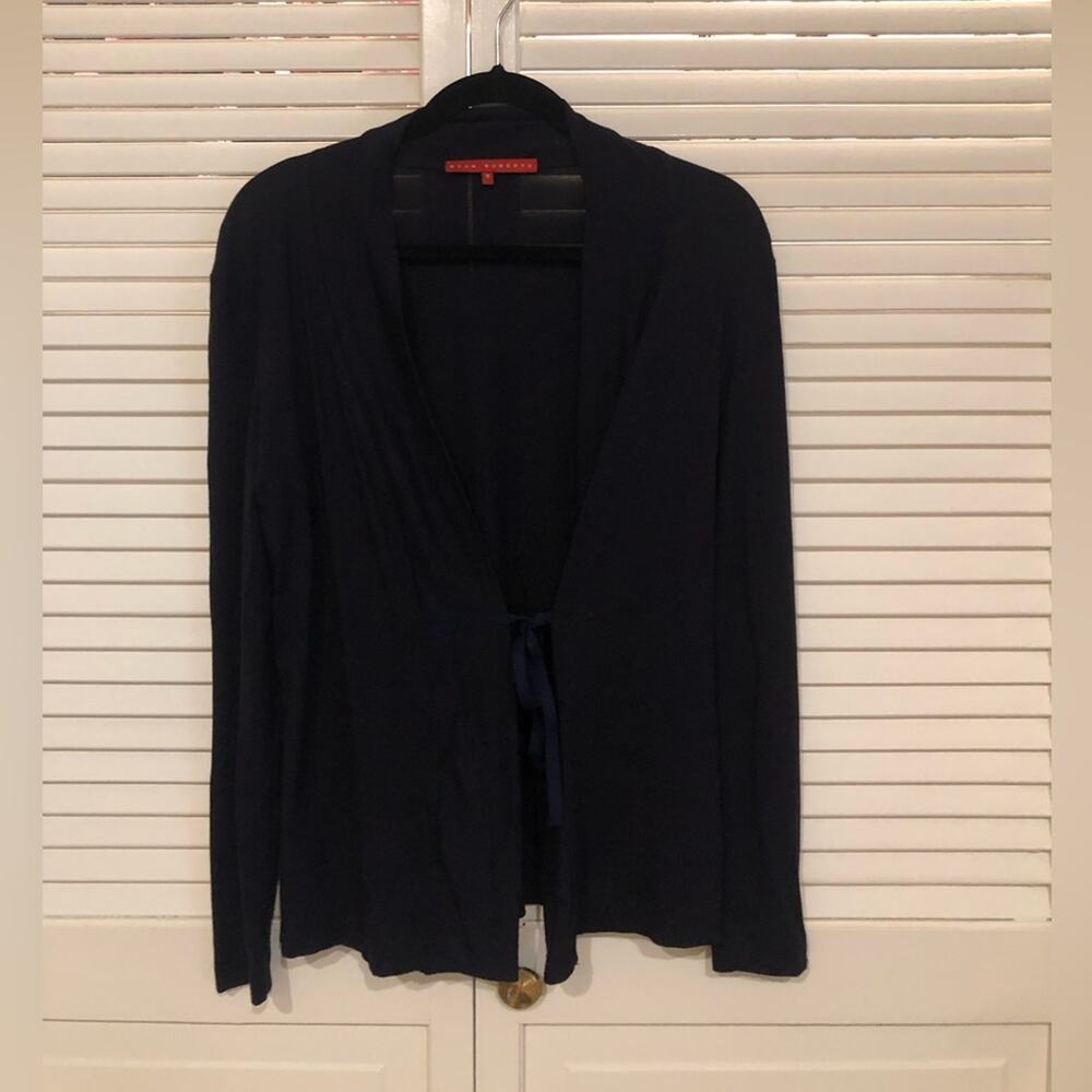 Ryan Roberts Lightweight Navy Tie Cardigan